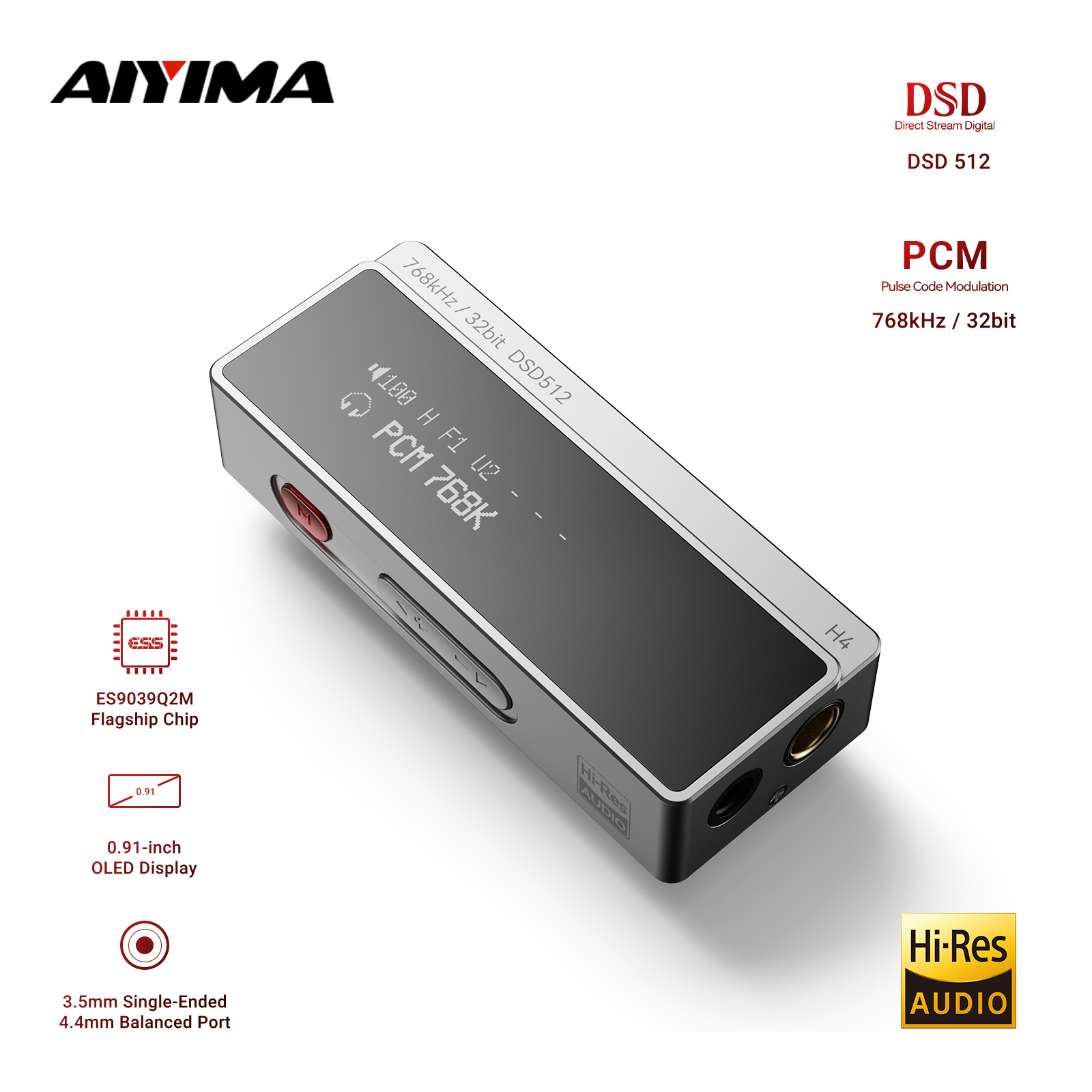 Dac With Headphone Amp Balanced - AIYIMA H4 HIFI Portable Headphone Amplifier