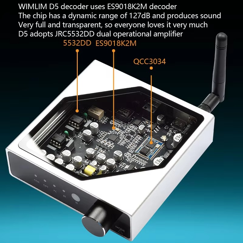 D5 Lossless Audio Decoder QCC3 - Dac Usb Coaxial Optical Bluetooth 评论和价格