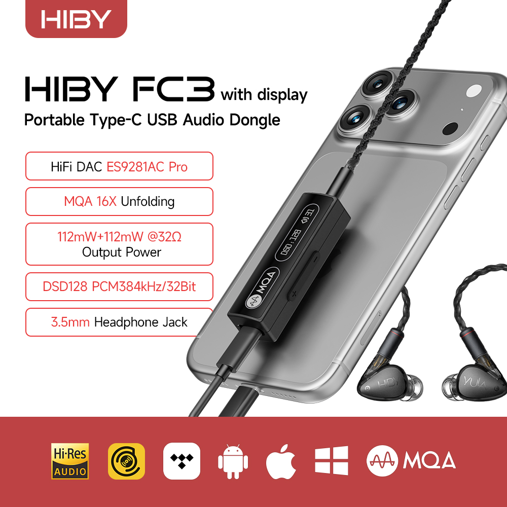 HiBy FC3 MQA Dongle Type C to  - Dual Ess9038 Dac 评论和价格