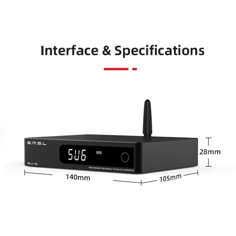 SMSL SU-6 Decoder ES9038Q2M OP - Dac Usb Coaxial Optical Bluetooth 评论和价格