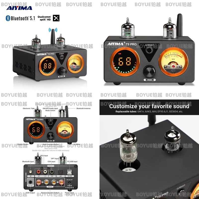 AIYIMA T9 Pro Vacuum Tube Ampl - Dac Usb Coaxial Optical Bluetooth 评论和价格