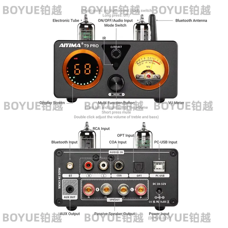 AIYIMA T9 Pro Vacuum Tube Ampl - Dac Usb Coaxial Optical Bluetooth 评论和价格
