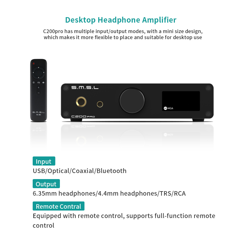 SMSL C200 PRO MQA LDAC DSD512  - Dac With Headphone Amp Balanced 评论和价格