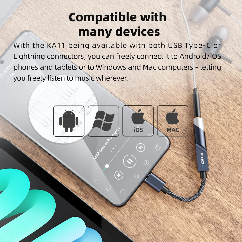 FiiO JadeAudio KA11 USB DAC AM - Portable Dac Dongle Usb C 评论和价格