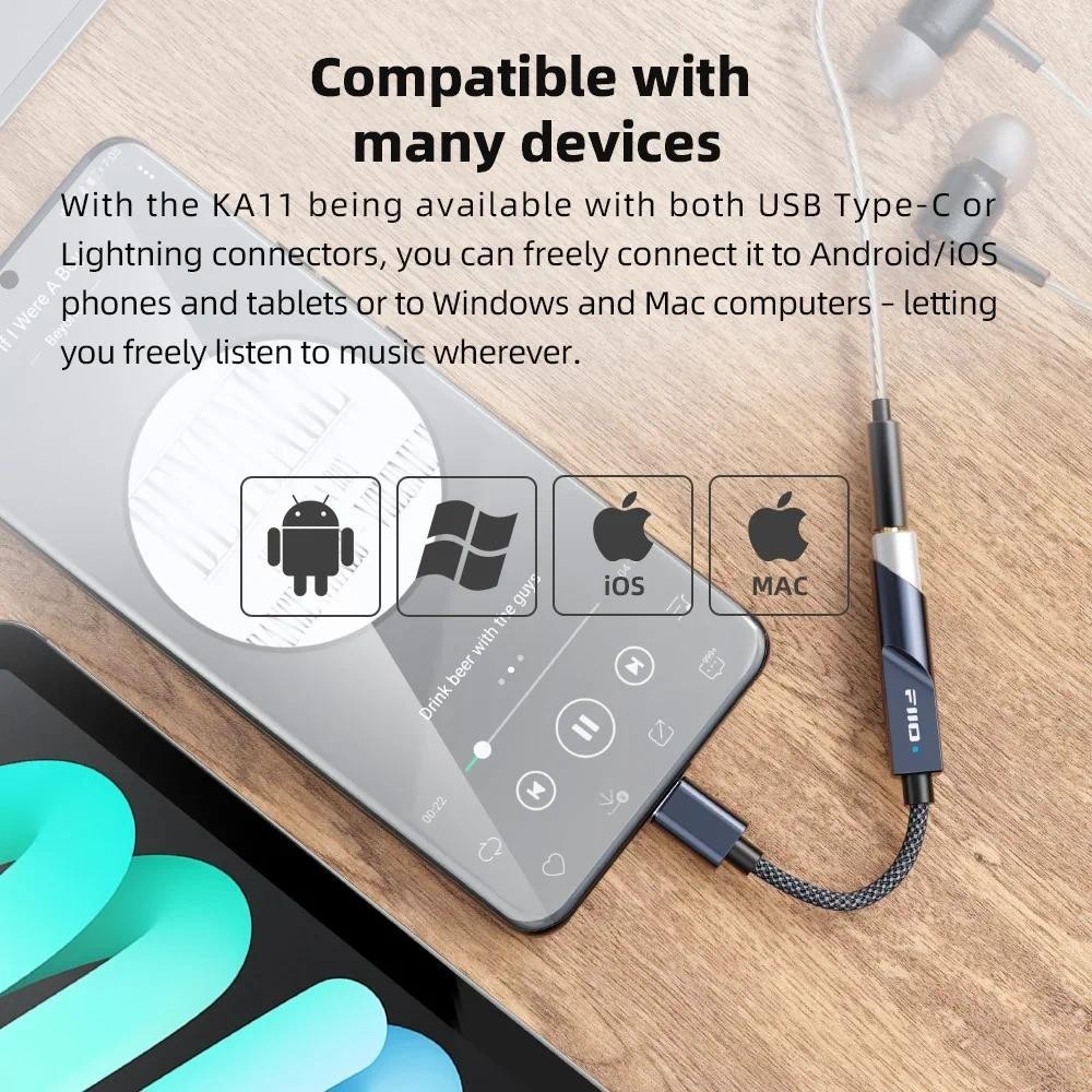FiiO JadeAudio KA11 USB DAC AM - Portable Dac Dongle Usb C 评论和价格